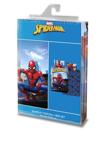 Pościel licencjonowana dziecięca bawełniana niebieska Spiderman 160x200