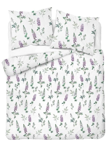 Pościel flanelowa w 220x200 w kwiaty łubinu