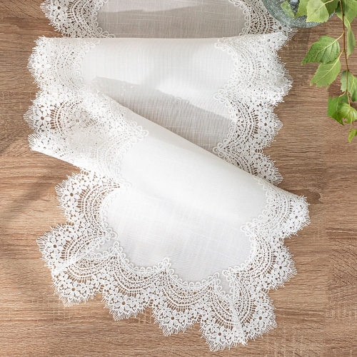 Bieżnik Serena z gipiurą 60x120 Biały