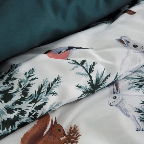 Pościel świąteczna z mikrowłókna 140x200 Zimowy Las