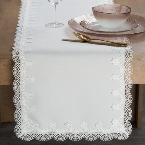 Bieżnik biały 40x140 Rita