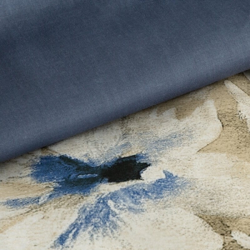 Komplet pościeli z bawełny satynowej Spring 220x200 w beżowo błękitne kwiaty