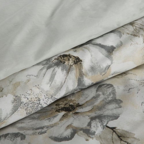 Komplet pościeli z bawełny satynowej Spring 160x200 w beżach i szarościach