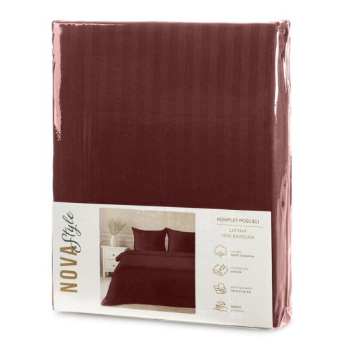 Komplet pościeli z adamaszku 160x200 burgundowej