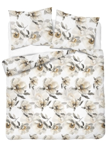 Komplet pościeli z satyny bawełnianej 220x200 w duże pełne kwiaty Home Satin