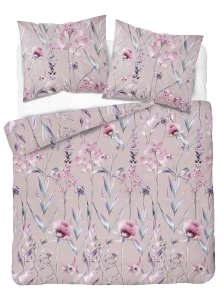 Komplet pościeli z satyny bawełnianej 220x200 w pudrowe kwiaty Home Satin