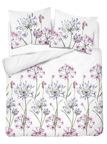 Komplet pościeli z satyny bawełnianej 160x200 w kwiaty czosnku ozdobnego Home Satin