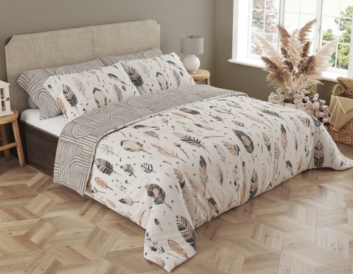 Pościel bawełna satynowa Boho 220x200 w pióra