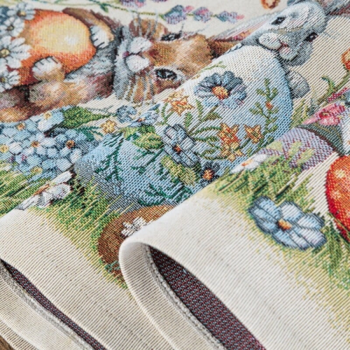 Wielkanocna serweta gobelinowa 100x100 Zajączek i Pisanki