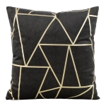 Poszewka dekoracyjna velvet geometryczna 45x45 czarna
