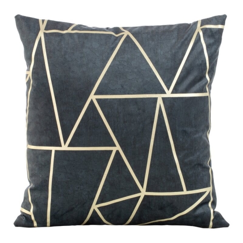 Poszewka dekoracyjna velvet geometryczna 45x45 granatowa