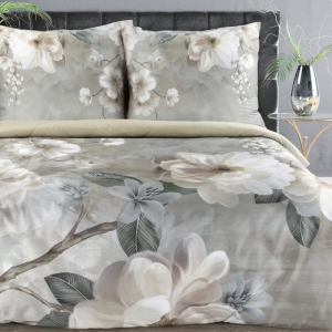 Ekskluzywna pościel Reina 220x200 w kremowe magnolie