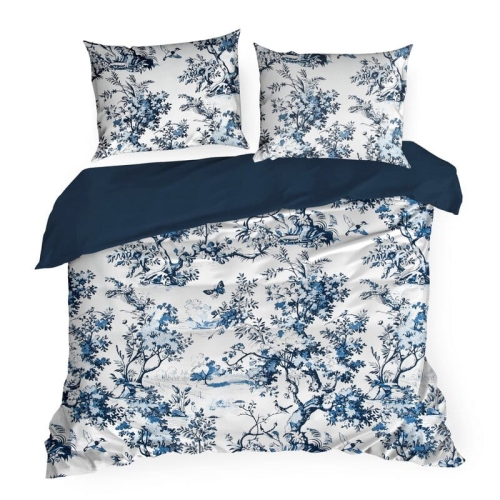 Komplet pościeli z bawełny satynowej 160x200 w stylu toile de jouy