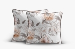 Komplet poszewek z perkalu 40x40 Brzoskwiniowe Kwiaty Piwonii Lame Percale