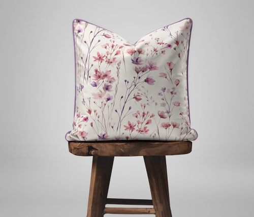 Komplet poszewek z perkalu 40x40 Różowa Łąka Lame Percale