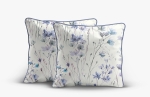 Komplet poszewek z perkalu 40x40 Błękitna Łąka Lame Percale
