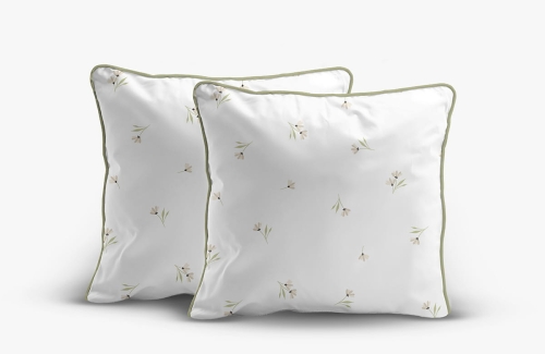 Komplet poszewek z perkalu 40x40 Drobne Stokrotki Lame Percale