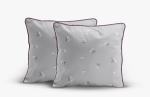 Komplet poszewek z perkalu popielatych 40x40 Drobne Stokrotki Lame Percale
