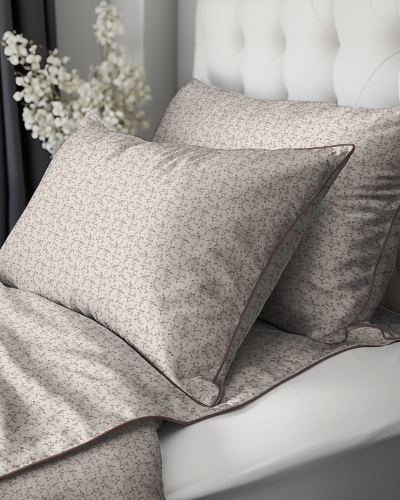 Pościel z perkalu 160x200 Różowe Kwiaty Lame Percale