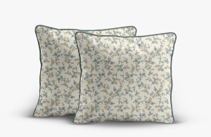 Komplet poszewek z perkalu 40x40 Niebieskie Żółte Kwiaty Lame Percale 