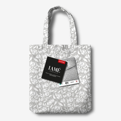 Pościel z perkalu 160x200 Popielata w Kwiaty Lame Percale