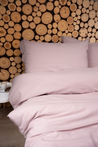 Pościel Pure Eco Line bawełniana 160x200 pudrowy róż z guziczkami