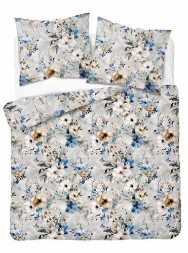 Komplet pościeli Home Satin z satyny bawełnianej 160x200 w akwarelowe kwiaty