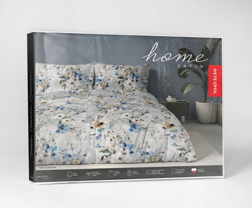 Komplet pościeli Home Satin z satyny bawełnianej 220x200 w akwarelowe kwiaty