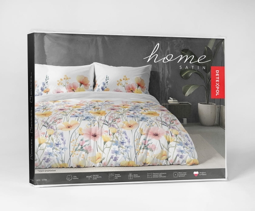 Komplet pościeli Home Satin z satyny bawełnianej 160x200 w kolorowe wiosenne kwiaty