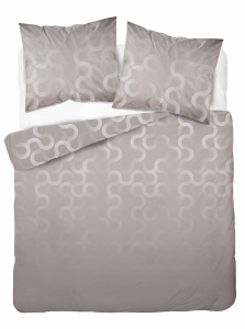 Komplet pościeli Home Satin z satyny bawełnianej szarej 160x200 we wzór geometryczny