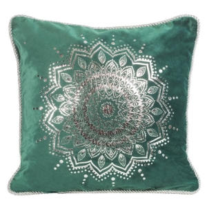 Poszewka dekoracyjna velvet Fotyn 45x45 ciemno zielona