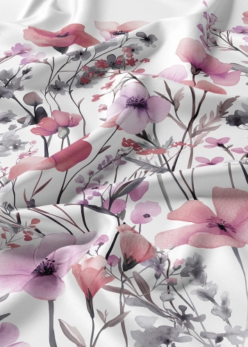 Komplet pościeli Home Satin z satyny bawełnianej 160x200 w różowe i fioletowe kwiaty