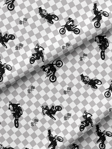 Pościel bawełniana młodzieżowa świecąca 160x200 Motocross 