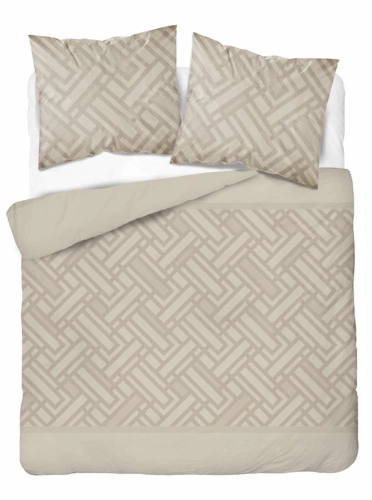 Komplet pościeli Home Satin z satyny bawełnianej beżowej 160x200 geometryczny wzór