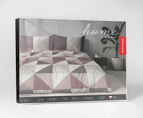 Komplet pościeli Home Satin z satyny bawełnianej 160x200 w trójkąty i kwadraty
