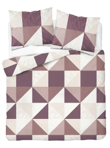Komplet pościeli Home Satin z satyny bawełnianej 220x200 w trójkąty i kwadraty
