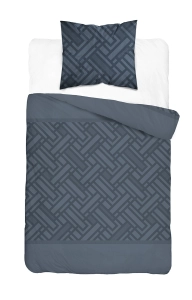 Komplet pościeli Home Satin z satyny bawełnianej granatowej 140x200 geometryczny wzór