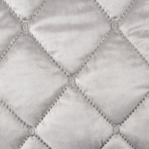 Narzuta pikowana 200x220 srebrna z weluru 