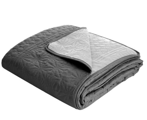 Narzuta wypalana 200x220 stalowo srebrna