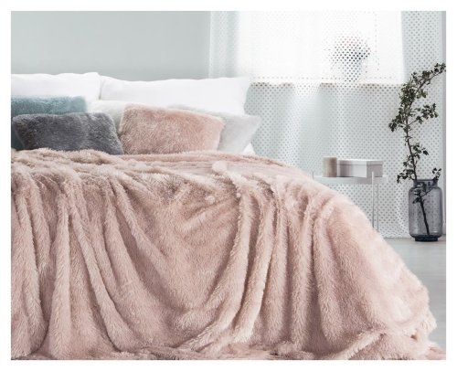 Koc Tiffany 170x210 różowy włochaty  