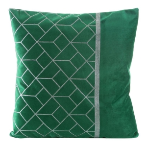 Poszewka dekoracyjna velvet Milagros 45x45 zielona srebrna