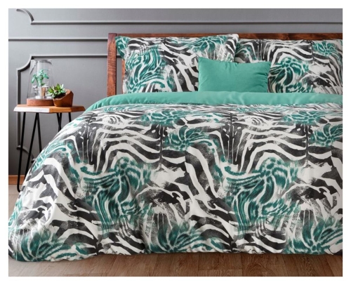 Komplet pościeli z bawełny satynowej 160x200 w zebre