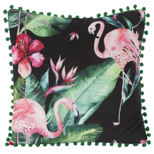Poszewka dekoracyjna velvet 45x45 z flamingami
