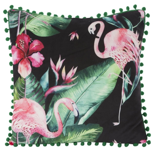Poszewka dekoracyjna velvet 45x45 z flamingami