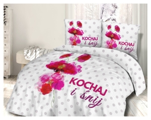 Pościel bawełniana 160x200 kochaj i śnij