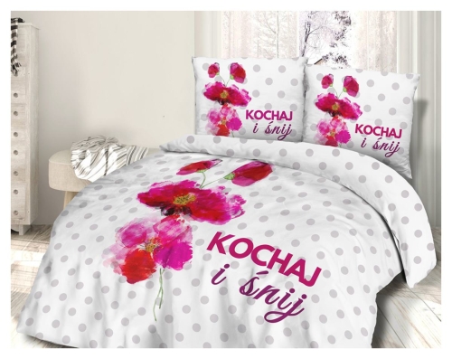 Pościel bawełniana 160x200 kochaj i śnij