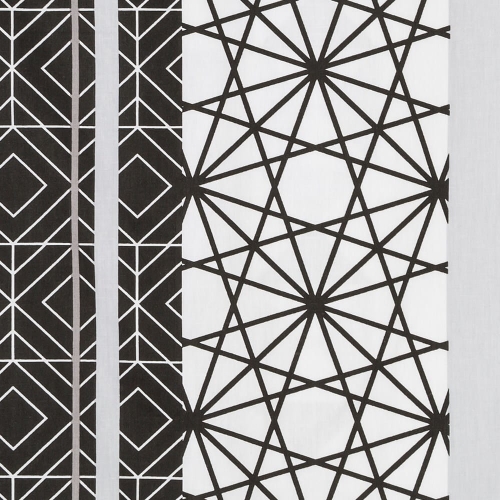 Komplet pościeli 160x200 czarno białej w geometryczne wzory